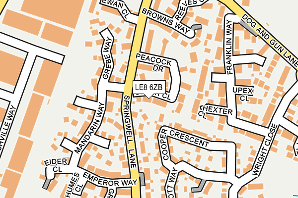 LE8 6ZB map - OS OpenMap – Local (Ordnance Survey)