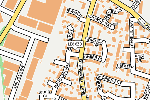 LE8 6ZD map - OS OpenMap – Local (Ordnance Survey)