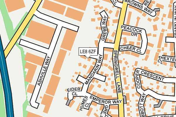 LE8 6ZF map - OS OpenMap – Local (Ordnance Survey)