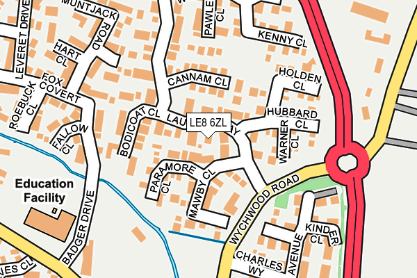 LE8 6ZL map - OS OpenMap – Local (Ordnance Survey)