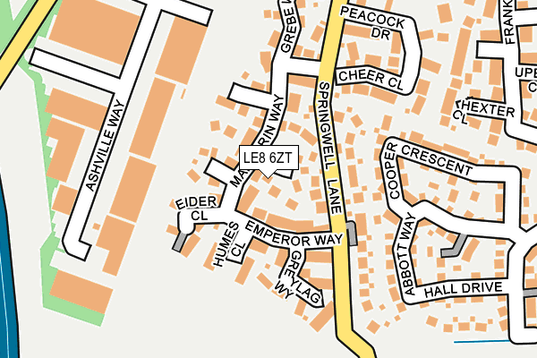 LE8 6ZT map - OS OpenMap – Local (Ordnance Survey)