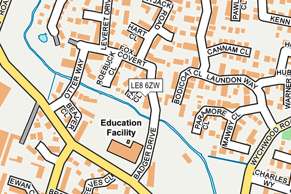 LE8 6ZW map - OS OpenMap – Local (Ordnance Survey)