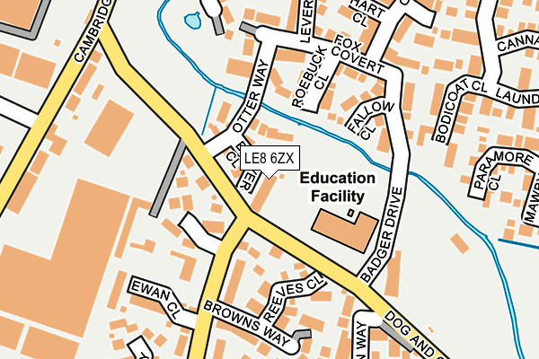 LE8 6ZX map - OS OpenMap – Local (Ordnance Survey)
