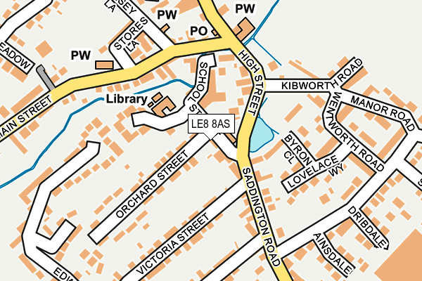 LE8 8AS map - OS OpenMap – Local (Ordnance Survey)