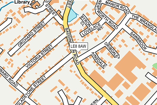 LE8 8AW map - OS OpenMap – Local (Ordnance Survey)