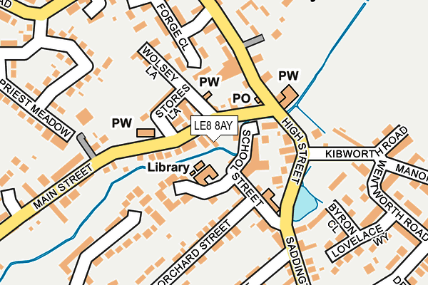 LE8 8AY map - OS OpenMap – Local (Ordnance Survey)