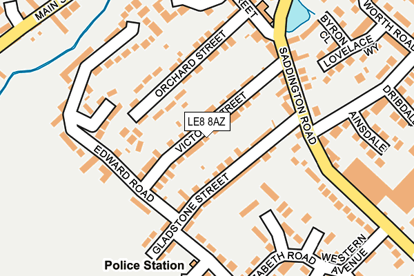 LE8 8AZ map - OS OpenMap – Local (Ordnance Survey)