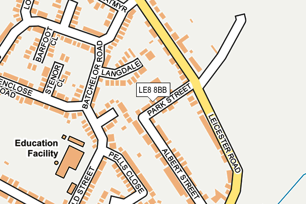 LE8 8BB map - OS OpenMap – Local (Ordnance Survey)