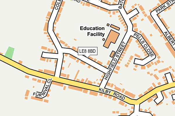 LE8 8BD map - OS OpenMap – Local (Ordnance Survey)
