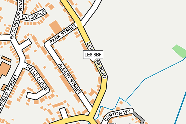 LE8 8BF map - OS OpenMap – Local (Ordnance Survey)