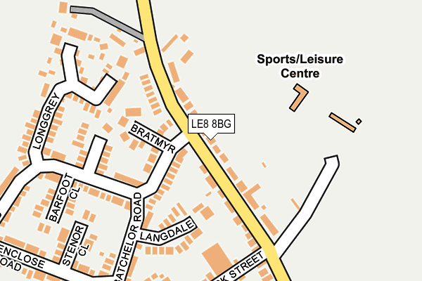 LE8 8BG map - OS OpenMap – Local (Ordnance Survey)
