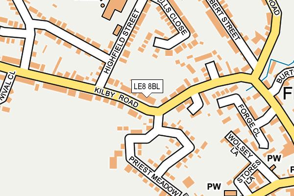 LE8 8BL map - OS OpenMap – Local (Ordnance Survey)