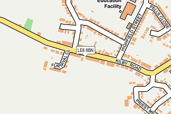LE8 8BN map - OS OpenMap – Local (Ordnance Survey)