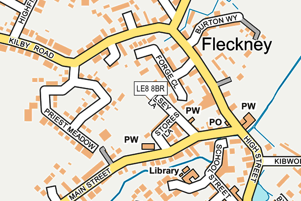 LE8 8BR map - OS OpenMap – Local (Ordnance Survey)