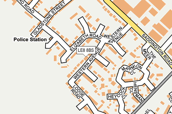 LE8 8BS map - OS OpenMap – Local (Ordnance Survey)