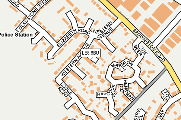 LE8 8BU map - OS OpenMap – Local (Ordnance Survey)