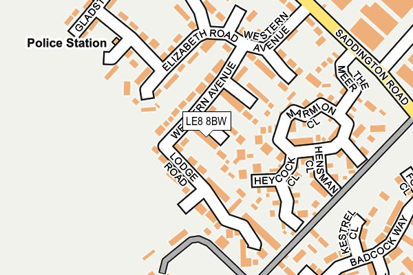 LE8 8BW map - OS OpenMap – Local (Ordnance Survey)