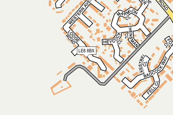 LE8 8BX map - OS OpenMap – Local (Ordnance Survey)