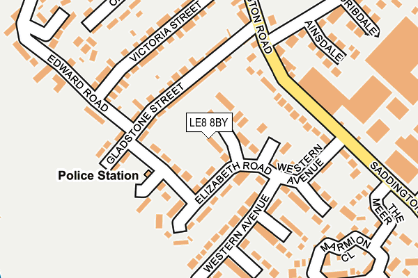 LE8 8BY map - OS OpenMap – Local (Ordnance Survey)