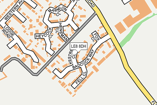 LE8 8DH map - OS OpenMap – Local (Ordnance Survey)