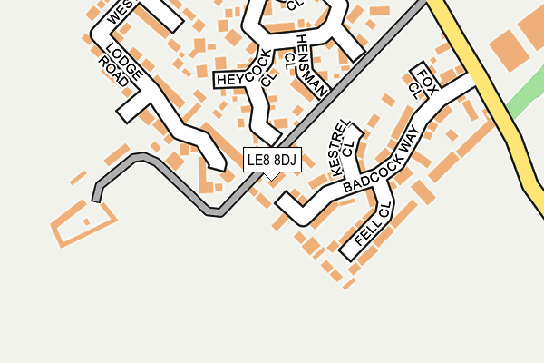 LE8 8DJ map - OS OpenMap – Local (Ordnance Survey)