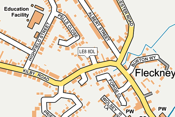 LE8 8DL map - OS OpenMap – Local (Ordnance Survey)