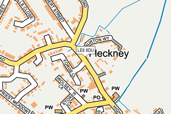 LE8 8DU map - OS OpenMap – Local (Ordnance Survey)