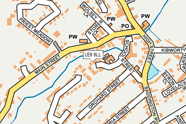 LE8 8LL map - OS OpenMap – Local (Ordnance Survey)