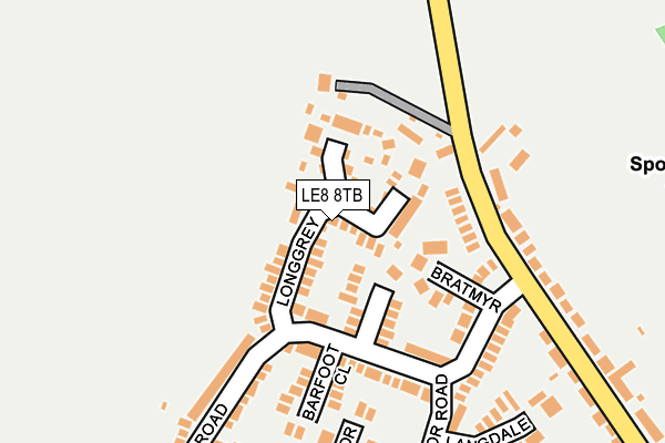 LE8 8TB map - OS OpenMap – Local (Ordnance Survey)