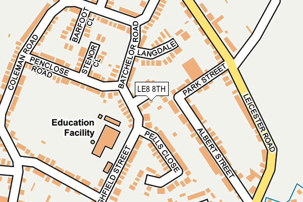 LE8 8TH map - OS OpenMap – Local (Ordnance Survey)