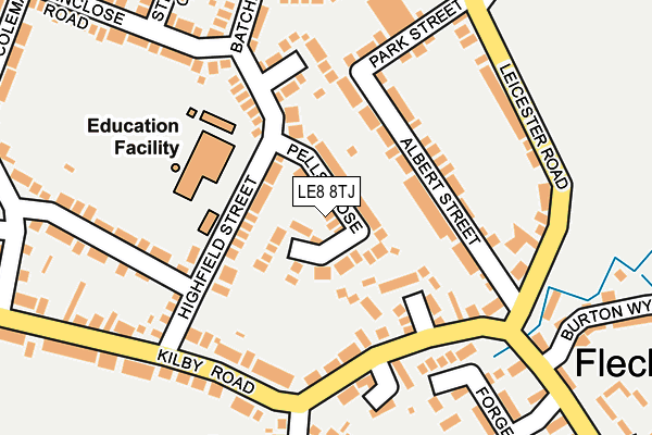 LE8 8TJ map - OS OpenMap – Local (Ordnance Survey)