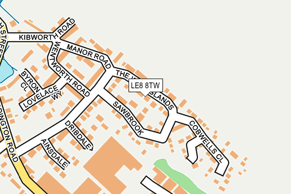 LE8 8TW map - OS OpenMap – Local (Ordnance Survey)