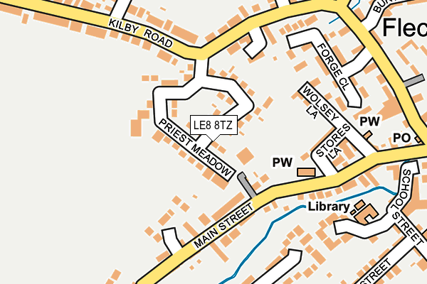 LE8 8TZ map - OS OpenMap – Local (Ordnance Survey)