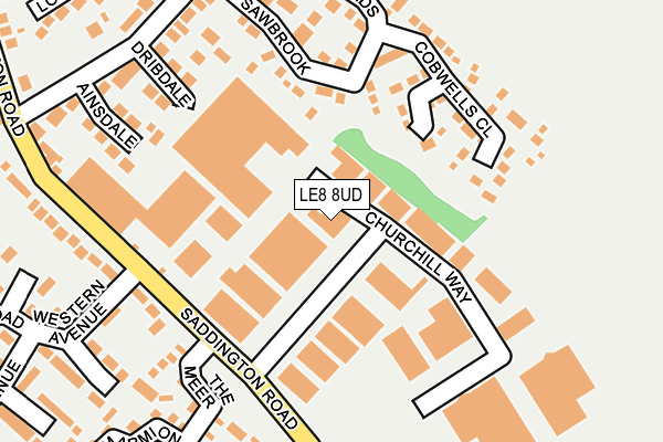 LE8 8UD map - OS OpenMap – Local (Ordnance Survey)