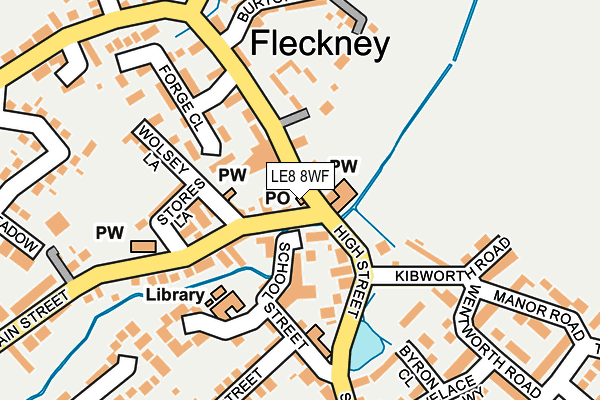 LE8 8WF map - OS OpenMap – Local (Ordnance Survey)