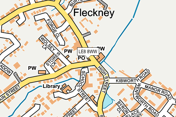 LE8 8WW map - OS OpenMap – Local (Ordnance Survey)