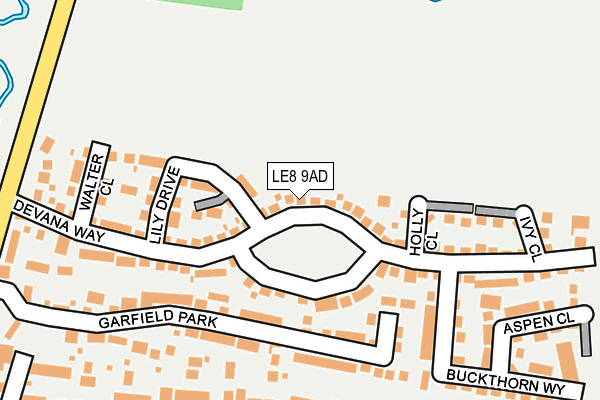 LE8 9AD map - OS OpenMap – Local (Ordnance Survey)