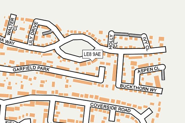 LE8 9AE map - OS OpenMap – Local (Ordnance Survey)