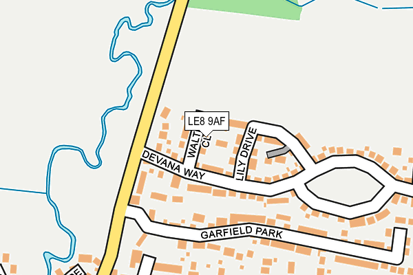 LE8 9AF map - OS OpenMap – Local (Ordnance Survey)