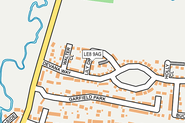 LE8 9AG map - OS OpenMap – Local (Ordnance Survey)