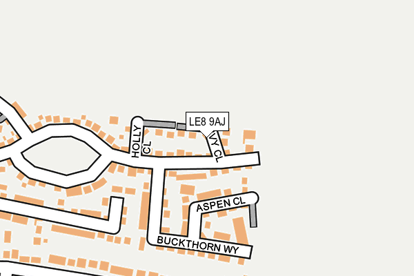 LE8 9AJ map - OS OpenMap – Local (Ordnance Survey)