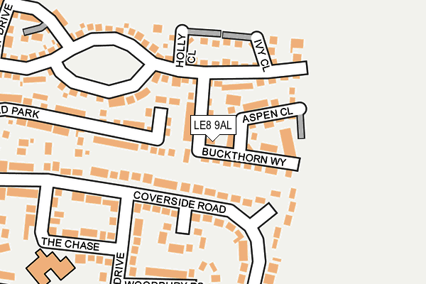 LE8 9AL map - OS OpenMap – Local (Ordnance Survey)