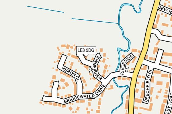 LE8 9DG map - OS OpenMap – Local (Ordnance Survey)