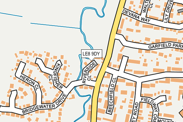 LE8 9DY map - OS OpenMap – Local (Ordnance Survey)