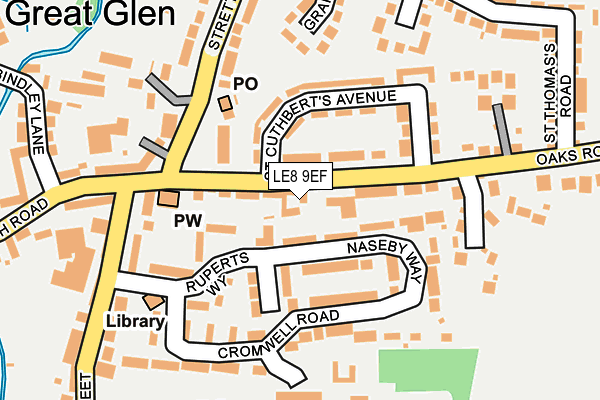 LE8 9EF map - OS OpenMap – Local (Ordnance Survey)