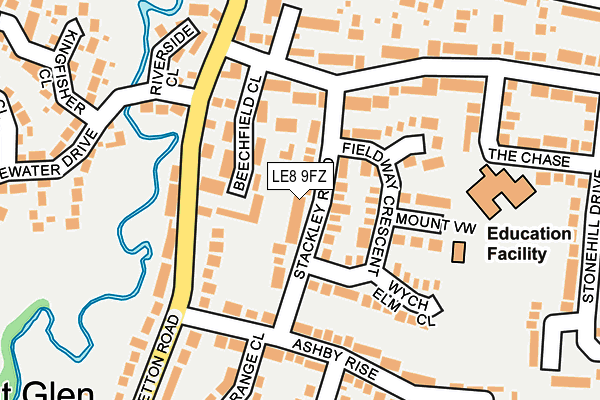 LE8 9FZ map - OS OpenMap – Local (Ordnance Survey)