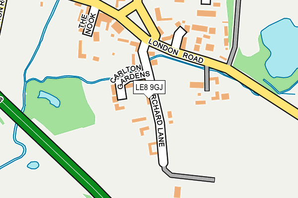 LE8 9GJ map - OS OpenMap – Local (Ordnance Survey)