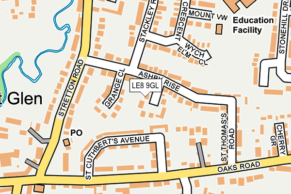 LE8 9GL map - OS OpenMap – Local (Ordnance Survey)