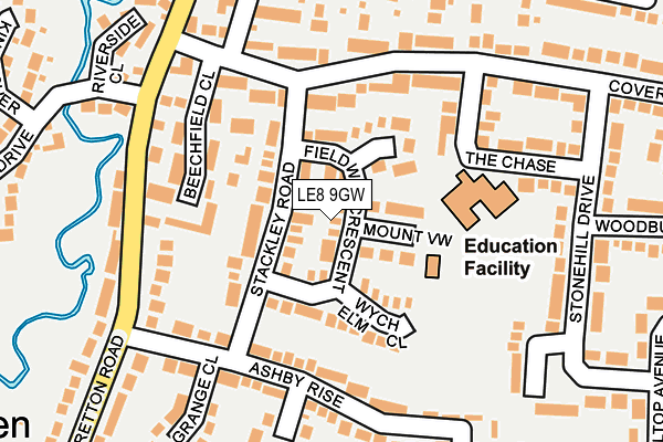 LE8 9GW map - OS OpenMap – Local (Ordnance Survey)