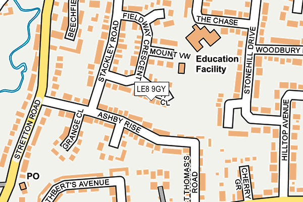 LE8 9GY map - OS OpenMap – Local (Ordnance Survey)